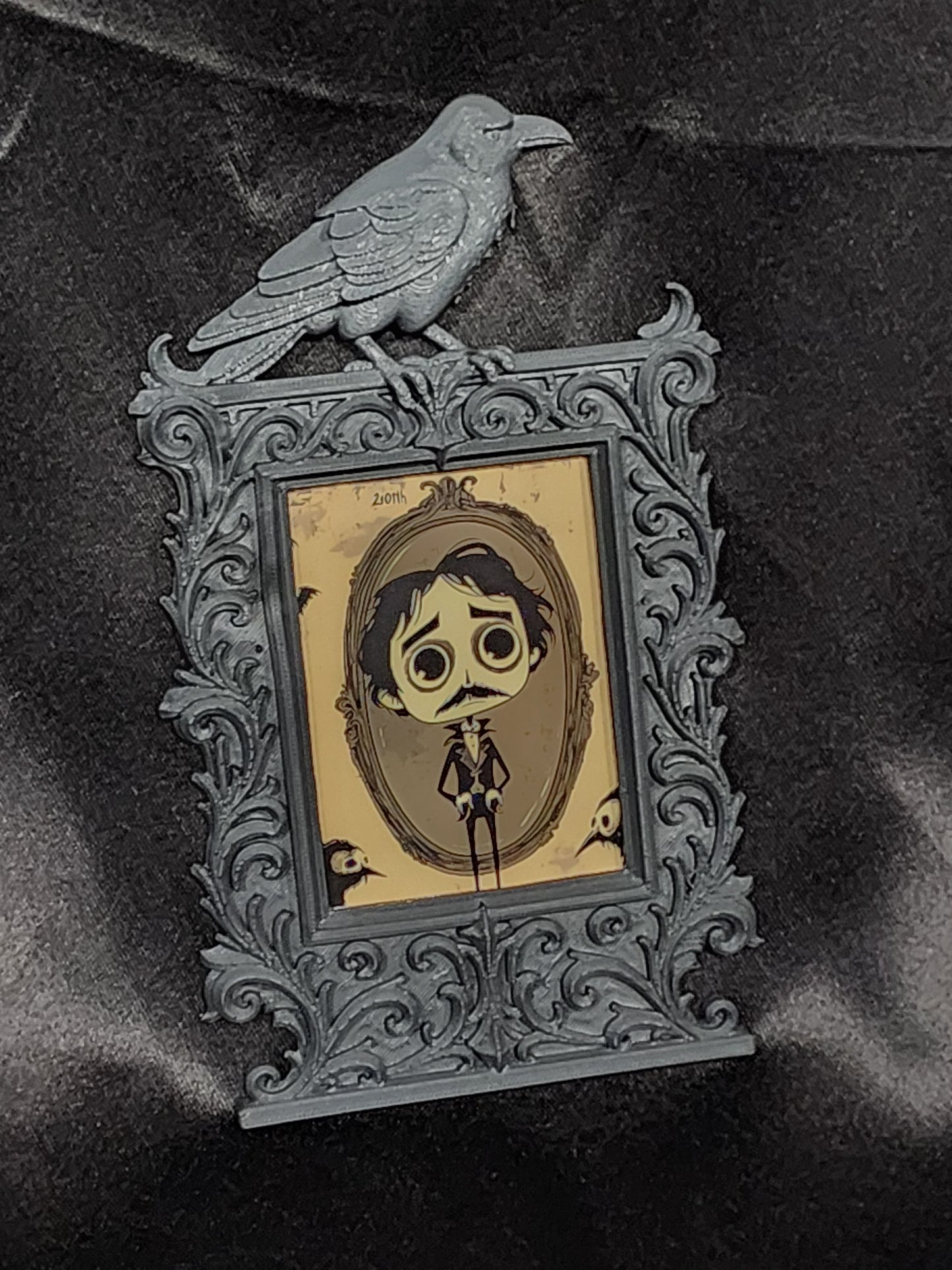 Edgar Allen Poe With 3D Raven Frame