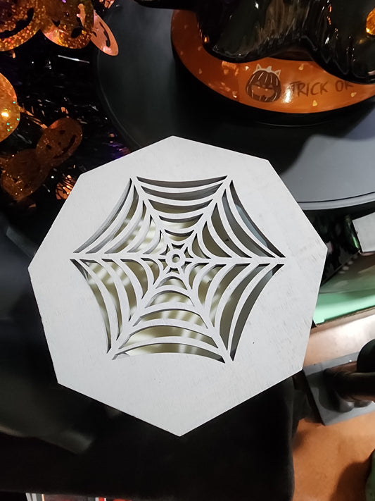 XL Midnight Thunder Creep it Real Glass Candle Blue Spiderweb