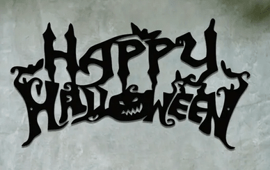Spooky Happy Halloween Bat Pumpkin Decoration Seasonal Home Decor - Gothic & Alternative Gift - Haunted