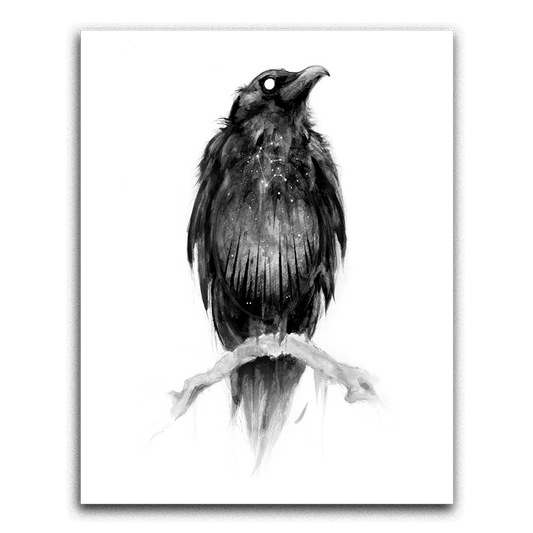 The Crone's Seer: 11x14 Framed Raven Print Original Artwork - Gothic & Alternative Gift - Haunted