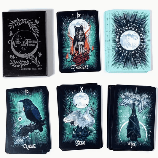 The Witch's Familiar Rune Oracle Divination Card Deck Witch Supplies - Gothic & Alternative Gift - Haunted