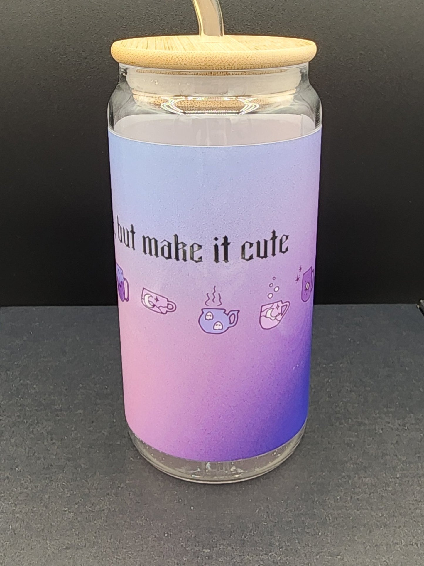 Toil and Trouble, but Make it Cute Glass Tumbler Drinkware - Gothic & Alternative Gift - Haunted