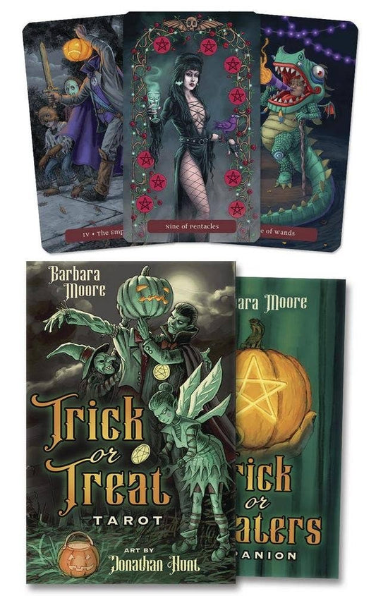 Trick or Treat Tarot Small Kit – 78 Halloween Cards & Guidebook Tarot Decks - Gothic & Alternative Gift - Haunted