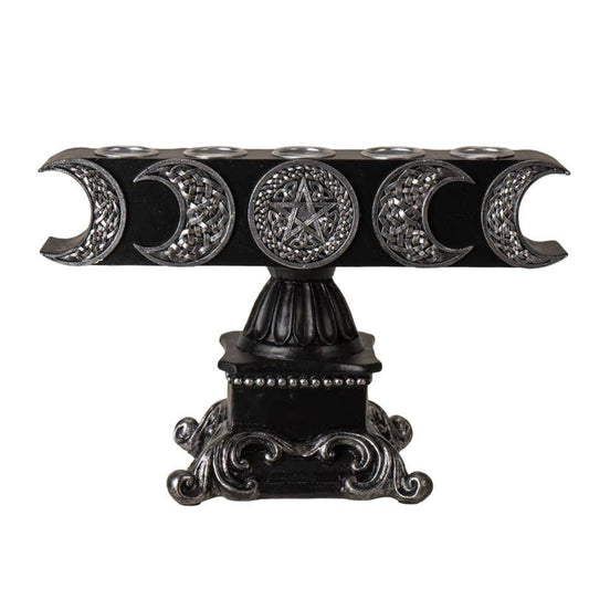 Triple Moon Candelabra Candle Holder Candles - Gothic & Alternative Gift - Haunted