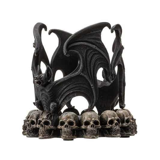 Vampire Bat with Skulls Candle Holder - Bottle Holder Candle holders - Gothic & Alternative Gift - Haunted