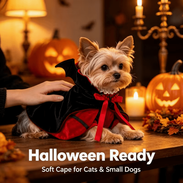 Vampire Pet Costume Cape for Cats & Small Dogs Costumes - Gothic & Alternative Gift - Haunted