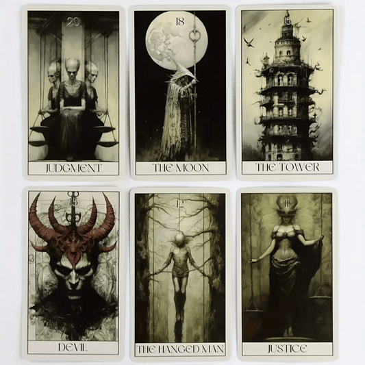 Vintage Dark Horror Tarot Deck Witch Supplies - Gothic & Alternative Gift - Haunted
