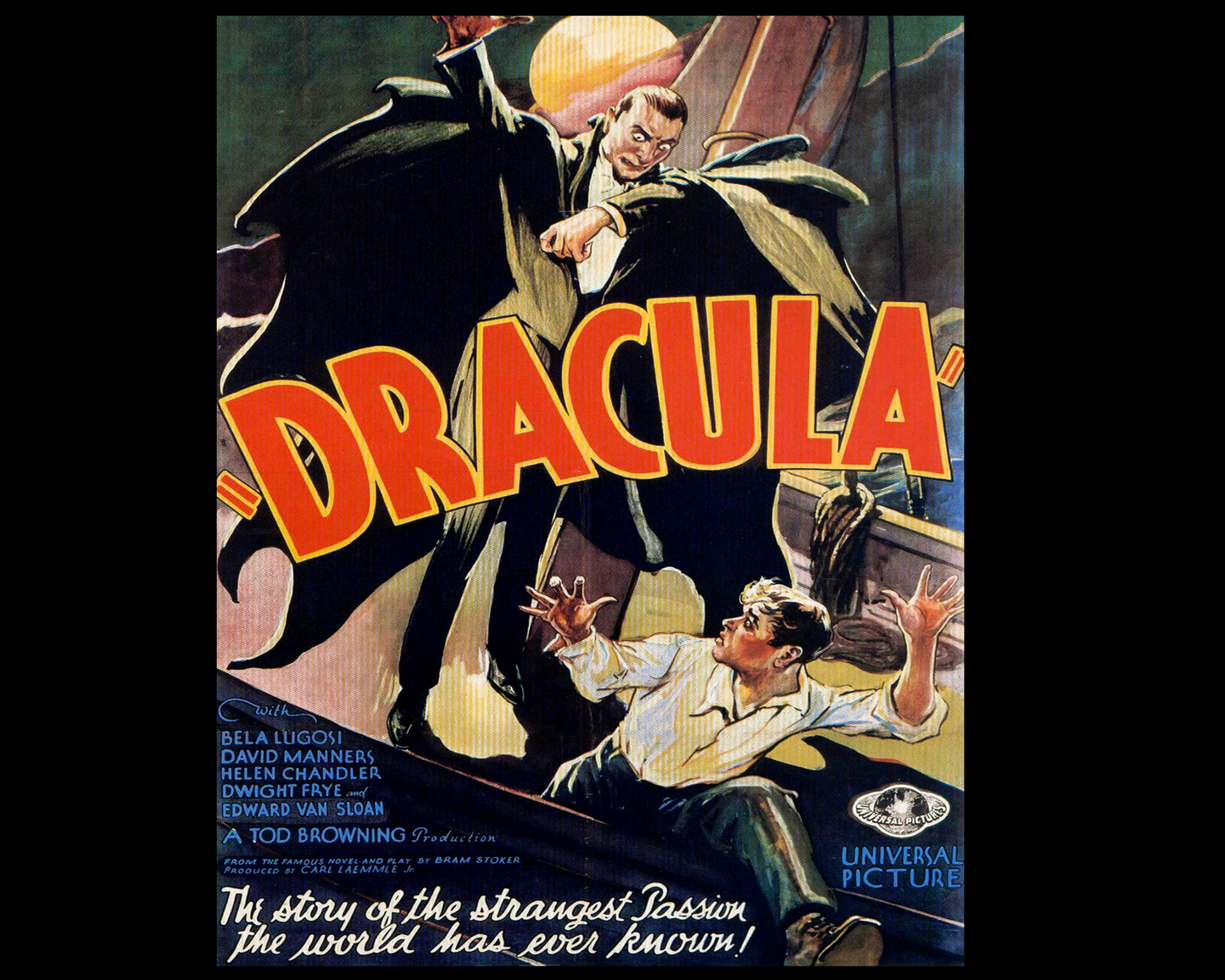 Vintage Dracula Horror Movie Poster Canvas Print Goth Wall Art Halloween Wall Hanging - Gothic & Alternative Gift - Haunted