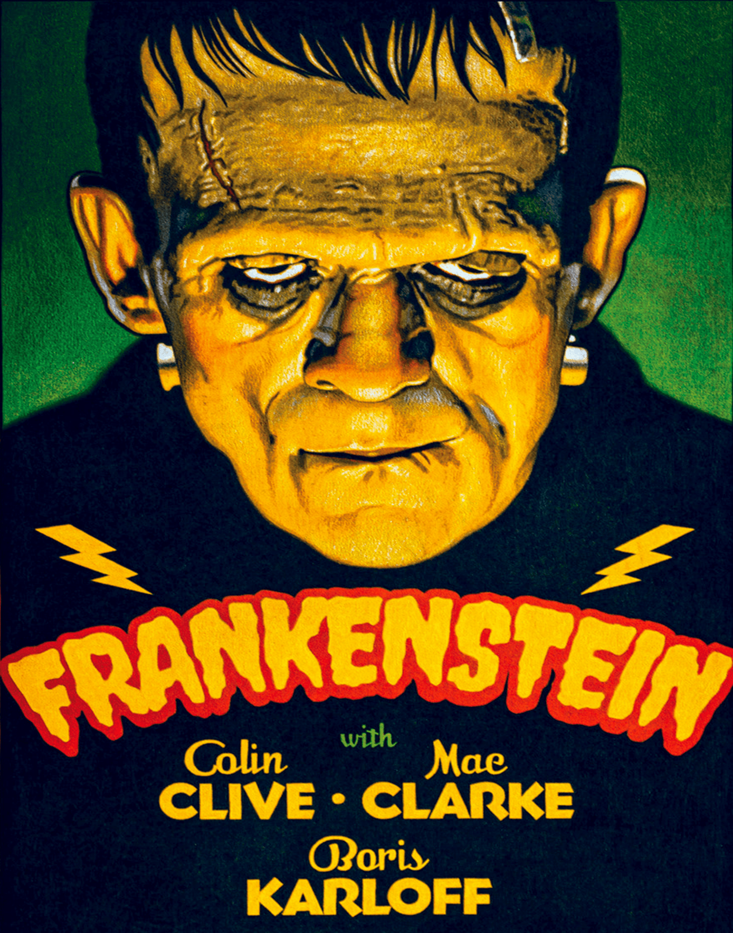 Vintage Frankenstein Movie Poster Canvas Print Goth Wall Art Wall Hanging - Gothic & Alternative Gift - Haunted