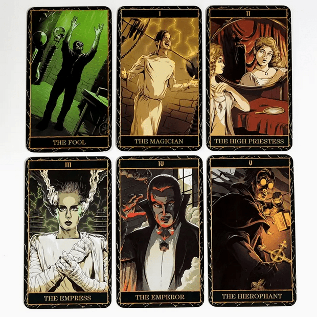 Vintage Monsters Tarot Card Deck Witch Supplies - Gothic & Alternative Gift - Haunted