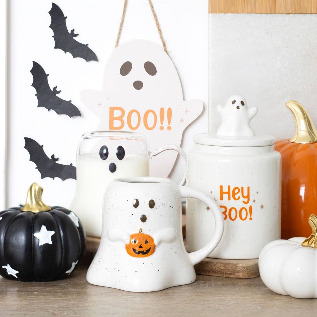Whimsical Ghost Glass Mug Drinkware - Gothic & Alternative Gift - Haunted