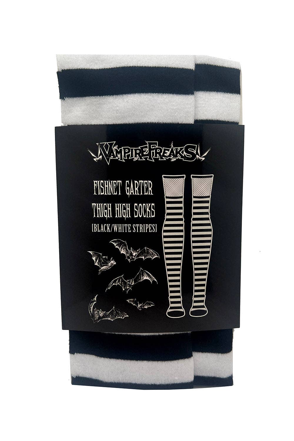 White Garter Thigh High Socks Goth Victorian Cosplay Clothing Accessories - Gothic & Alternative Gift - Haunted