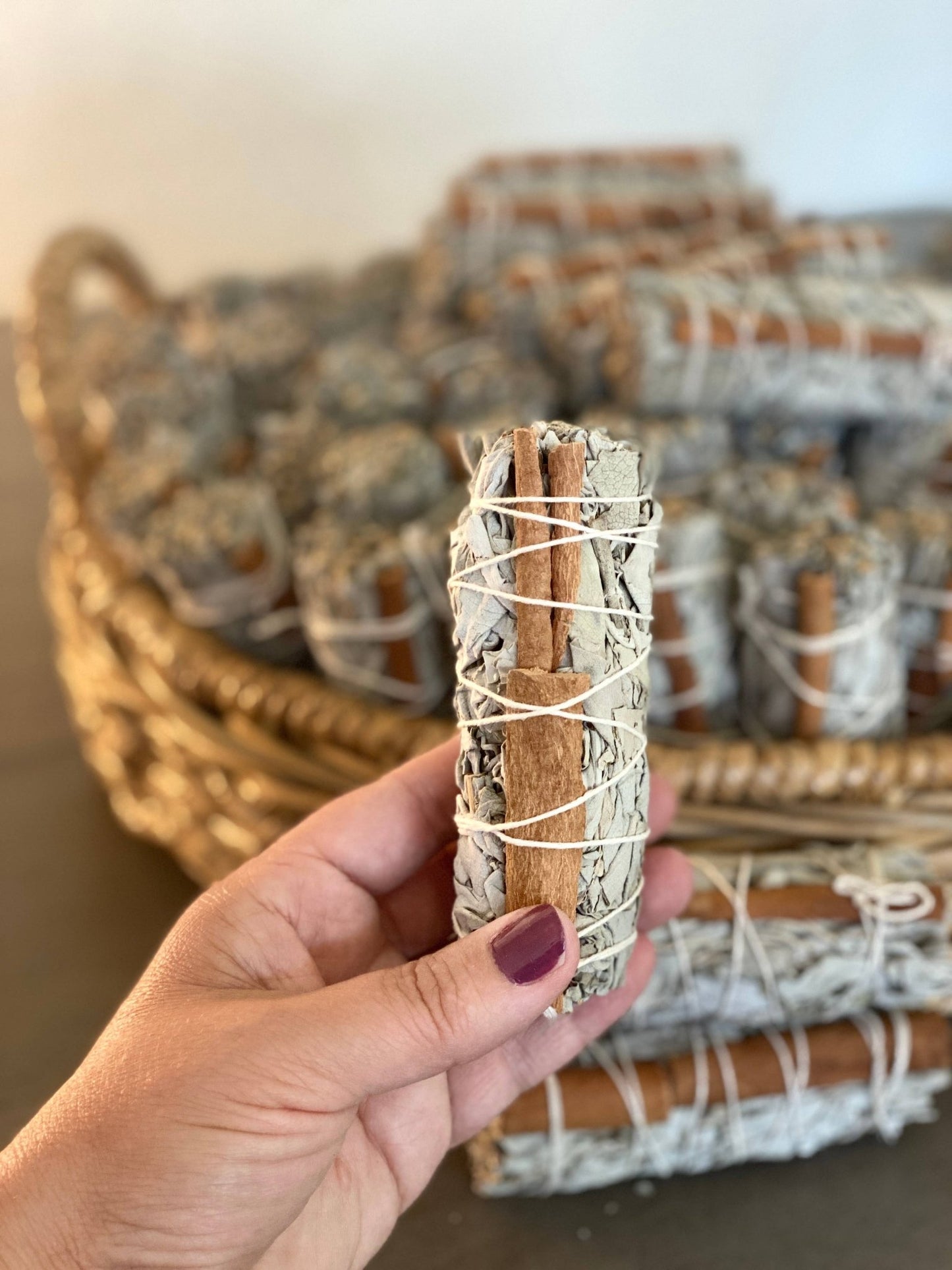White Sage Smudge Sticks with Cinnamon Witch Supplies - Gothic & Alternative Gift - Haunted