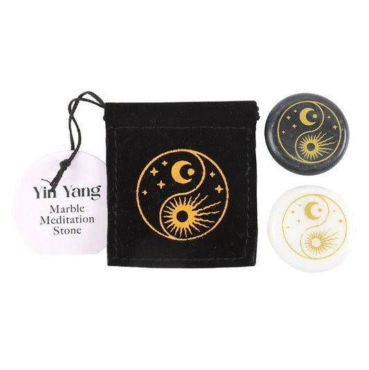 Yin Yang Marble Mediation Stone Crystals - Gothic & Alternative Gift - Haunted