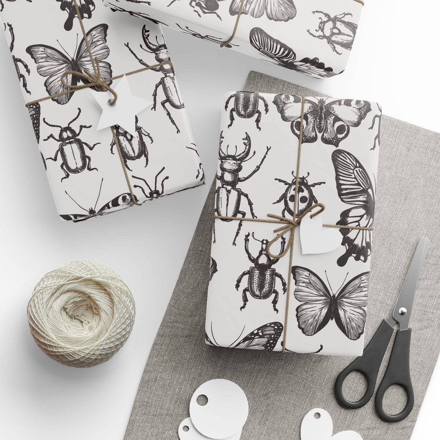 Insects, Bugs Specimen Study Gift Wrap 6 Foot Roll Wrapping Paper