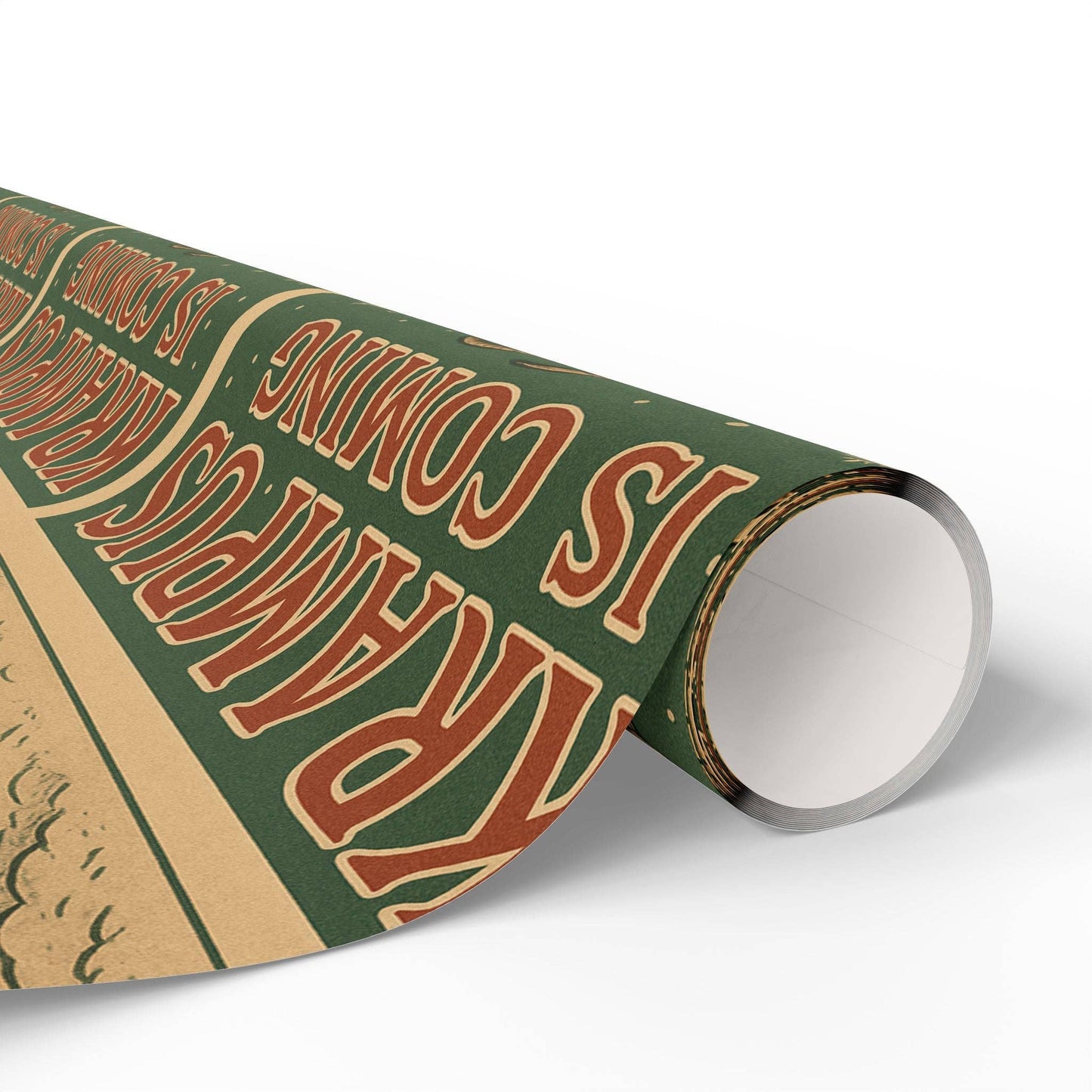 Vintage Style Krampus is Coming Gift Wrapping Paper Roll