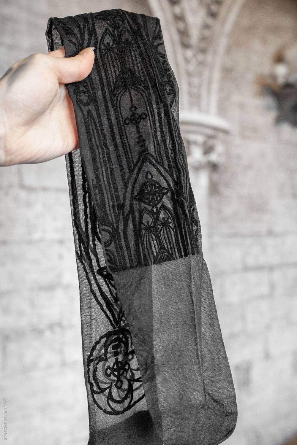 Gothic Cathedral Thigh High Tights Stockings