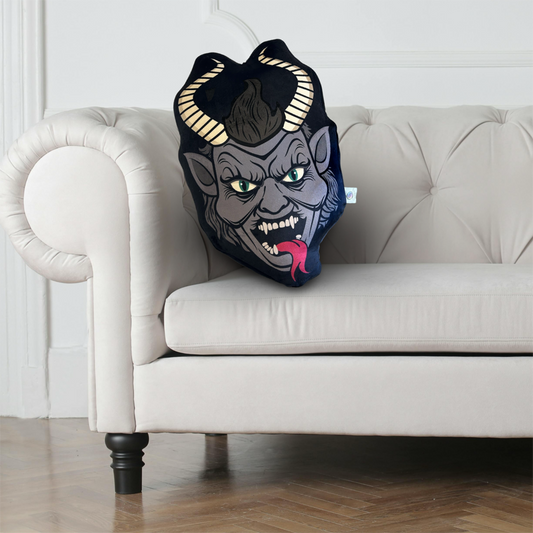 Creepmas Pillow, Halloween, Holiday Decor - Krampus