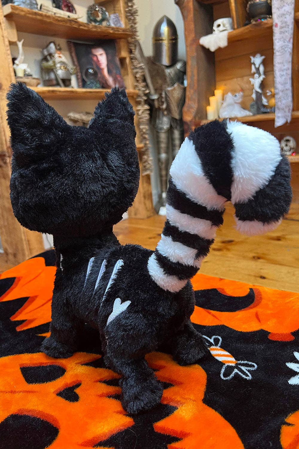 Skelekitty Cat Kitten Skeleton Plush Toy [Deluxe] Holiday Creepmas Gothmas Christmas Spooky Gift