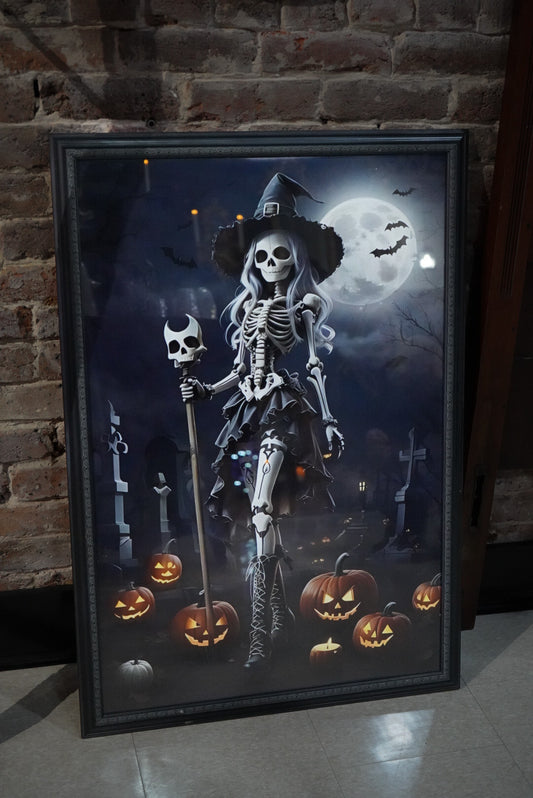 Gothic Skeleton Witch XL Framed Print