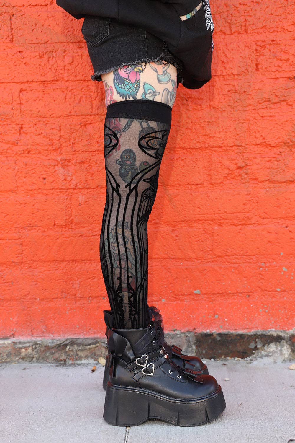 Gothic Cathedral Thigh High Tights Stockings