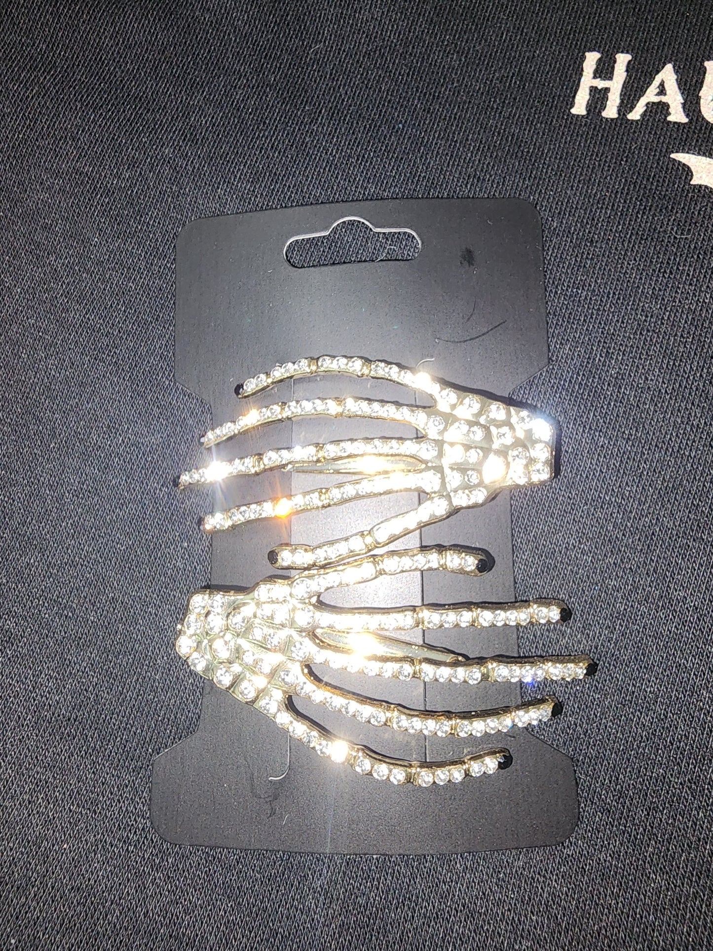 Bling Skeleton Hand Shaped Hair Clip Barrette