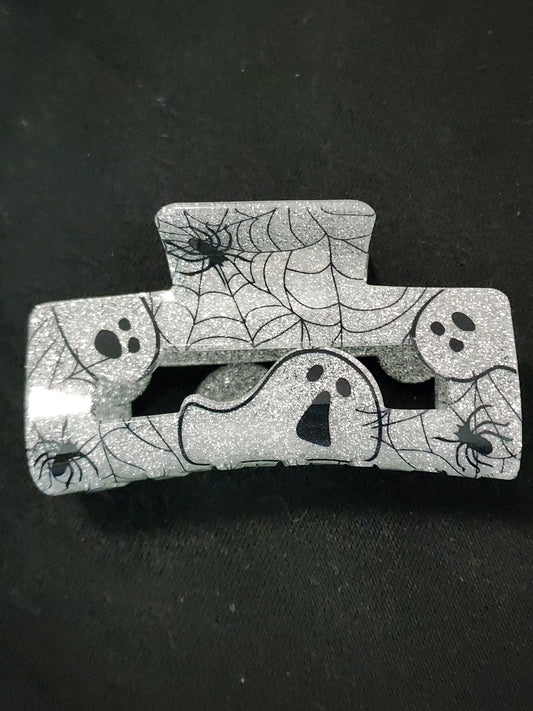 Halloween Hair Claw Clips Boo, Ghost, Skull, Spiderweb