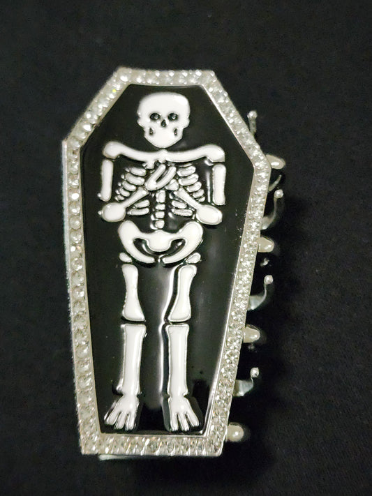 Bling Skeleton Coffin Shaped Hair Clip