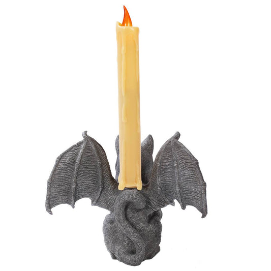 Vampire Winged Cat Gargoyle Candleholder