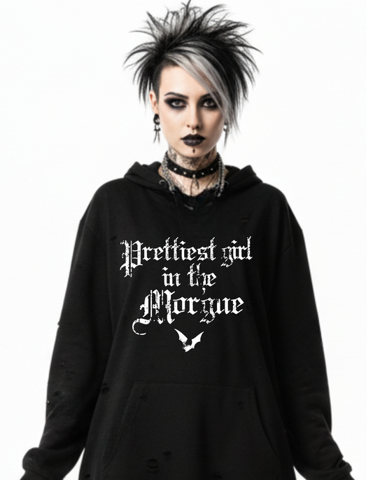 Prettiest Girl in the Morgue Custom Black Hoodie Sweatshirt Pullover Best Selling