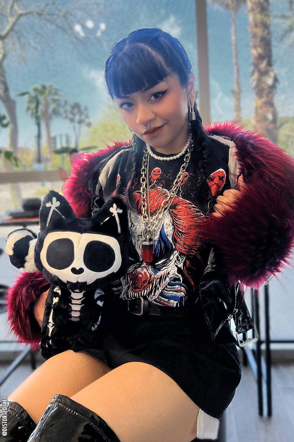 Skelekitty Cat Kitten Skeleton Plush Toy [Deluxe] Holiday Creepmas Gothmas Christmas Spooky Gift