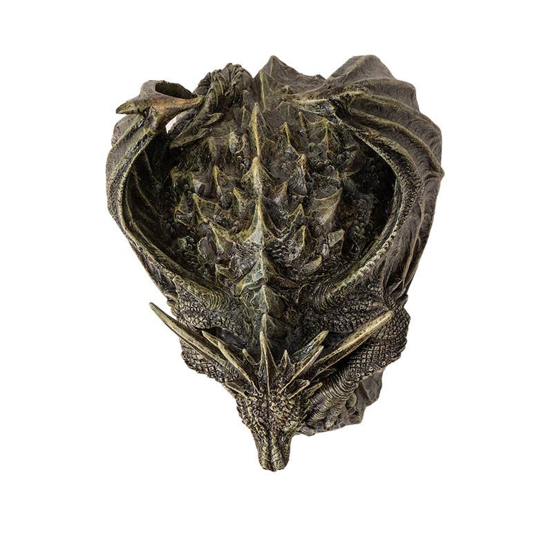 Draco Dragon and Skull Figurine – Gothic Cold Cast Resin Decor
