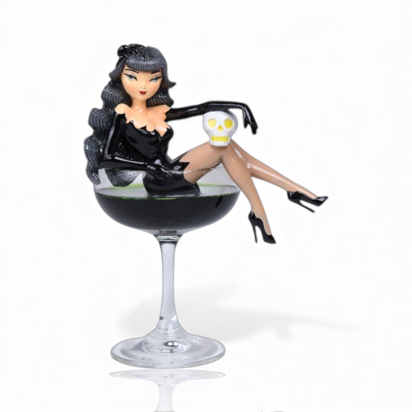Black Widow Witch in Martini Figurine by December Diamonds – 8in