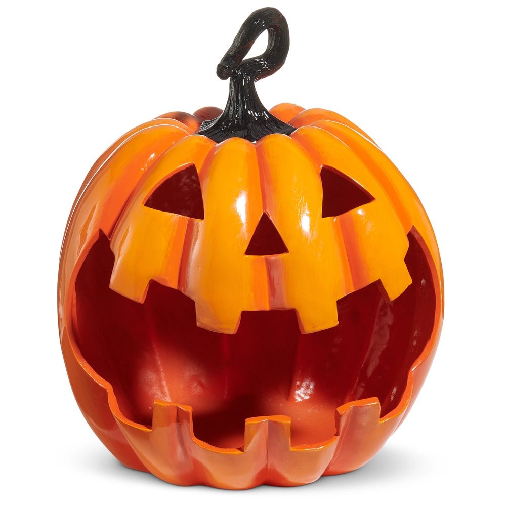 18-Inch Orange Resin Jack-O'-Lantern Halloween Decor Home Decor - Gothic & Alternative Gift - Haunted
