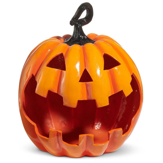 18-Inch Orange Resin Jack-O'-Lantern Halloween Decor Home Decor - Gothic & Alternative Gift - Haunted