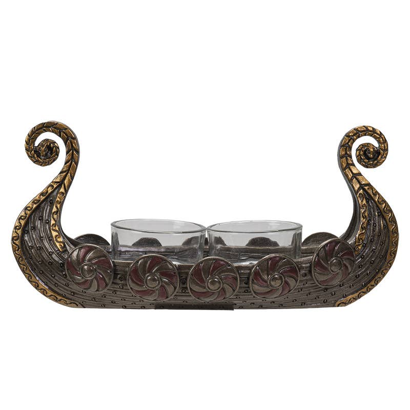 Viking Ship Votive Holder Norse Mythology Decor