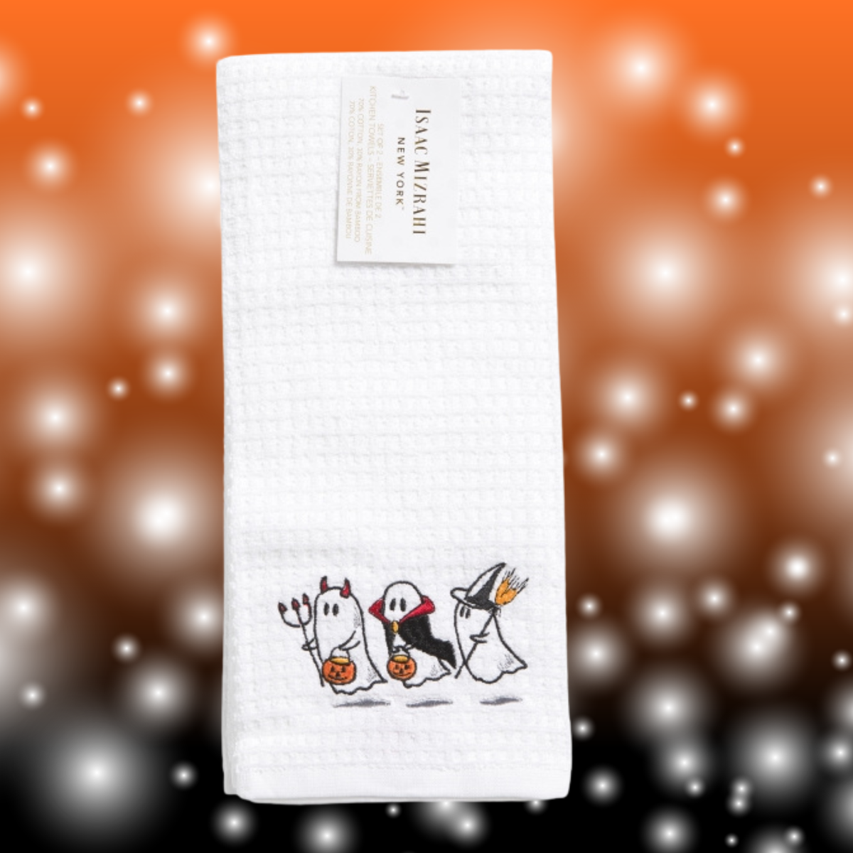 Halloween Ghost Trick-or-Treater Kitchen Towels, Set of 2