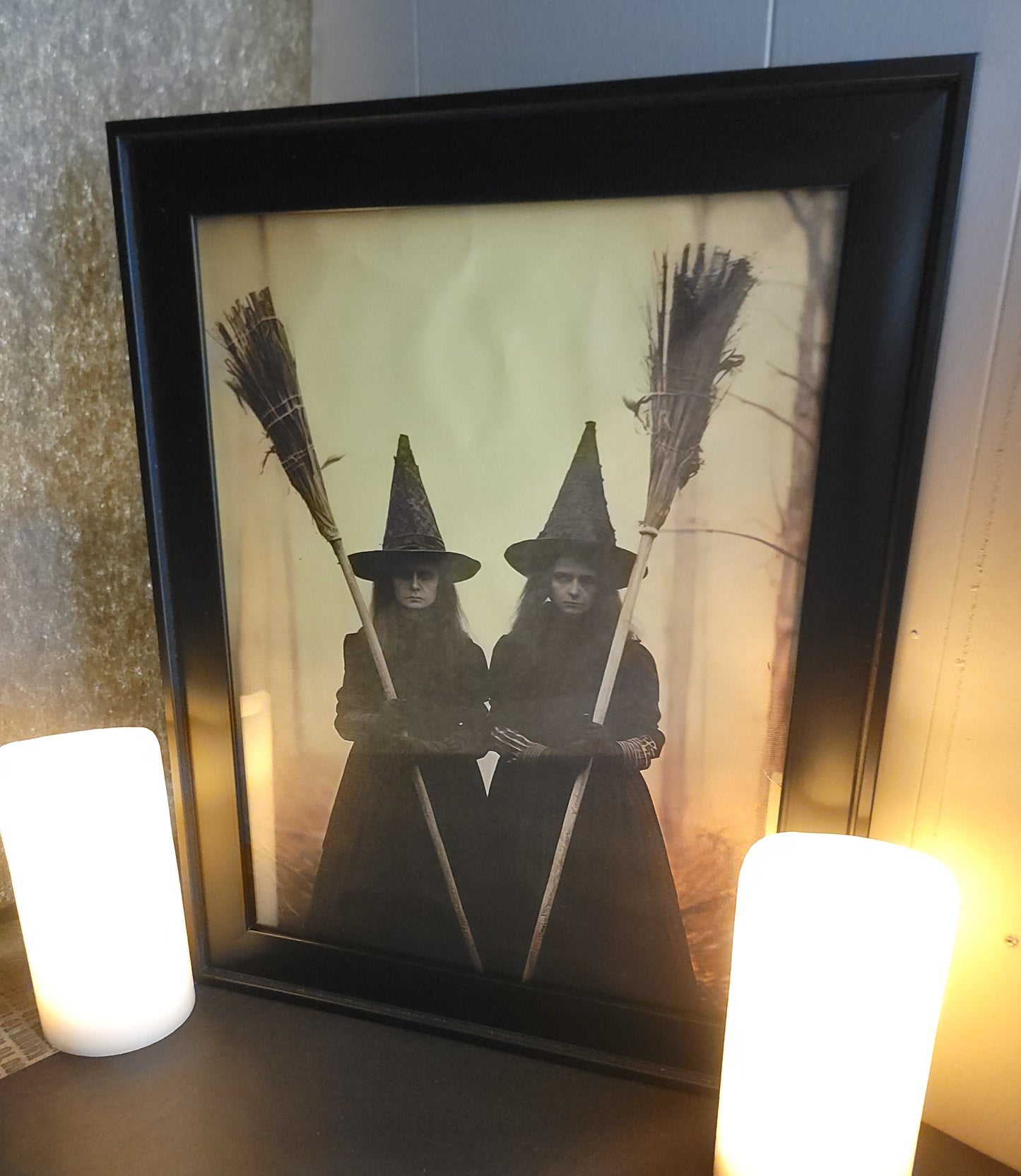 Spooky Vintage Little Girl Witches Print