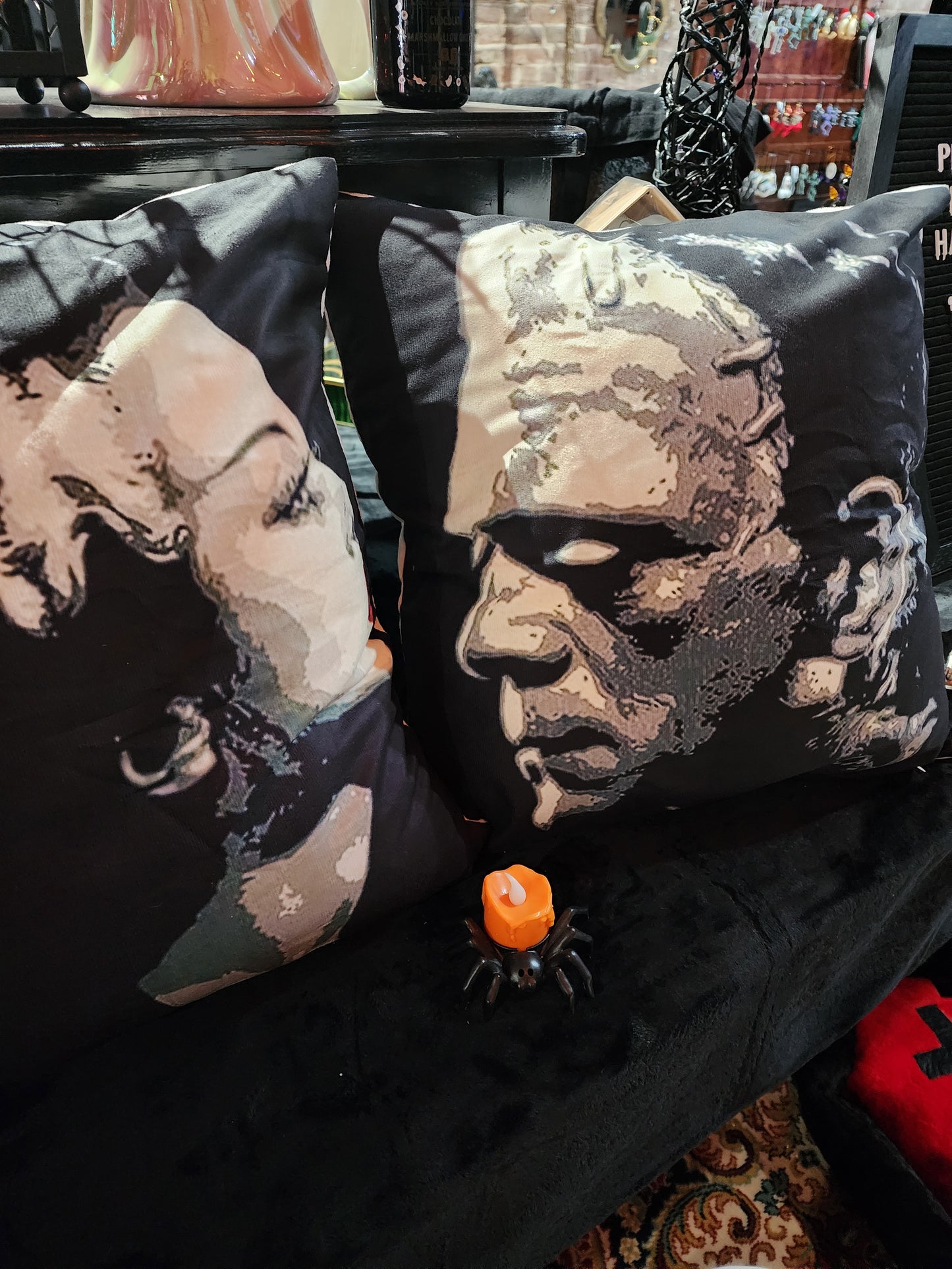 Frankenstein and Bride Throw Pillows