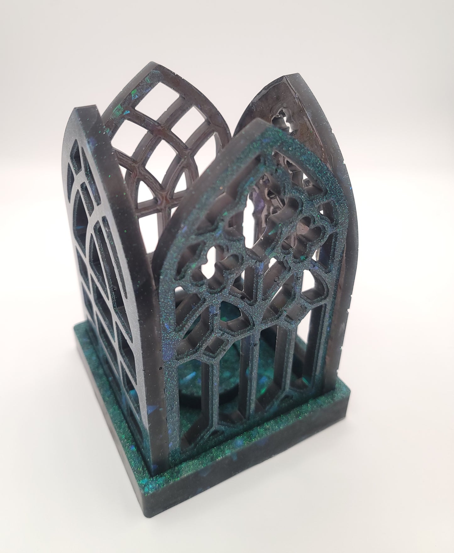 Handmade Glowing Cathedral Arch Tea Light Candle Holder