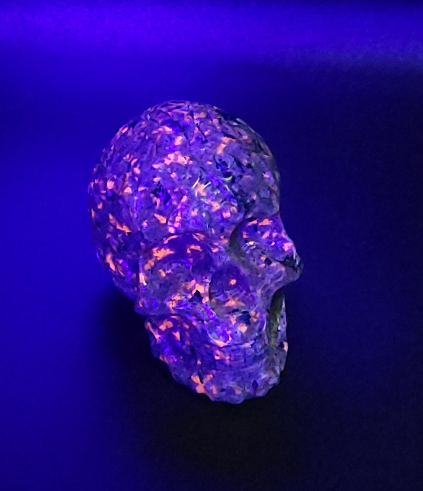 Glowing Yooperlite Crystal Skull