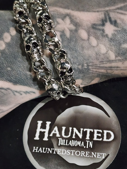 Dark Gothic Skull Heavy Chain Bracelet