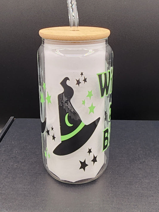 Witchy and Bitchy Glass Tumbler