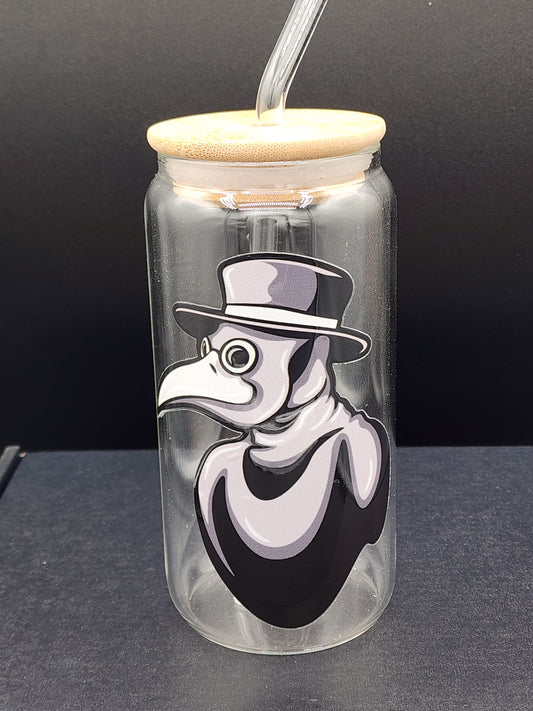 Plague Doctor Glass Tumbler