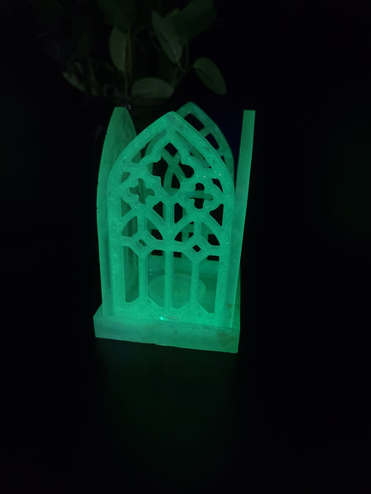 Handmade Glowing Sparkle Cathedral Arch Tea Light Candle Holder