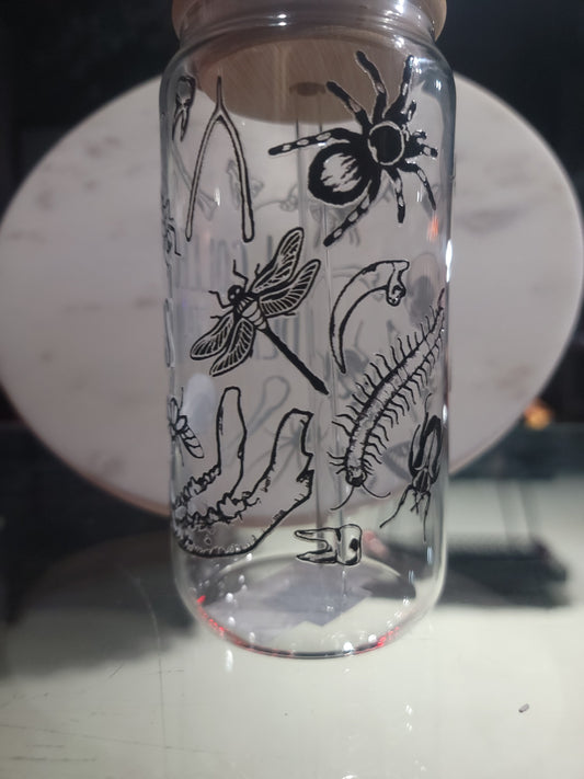 I collect DEAD things Bug and Bones Glass Tumbler
