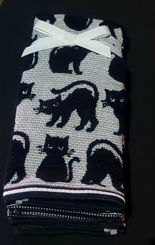 Black Cat Kitchen Towels Set of 3