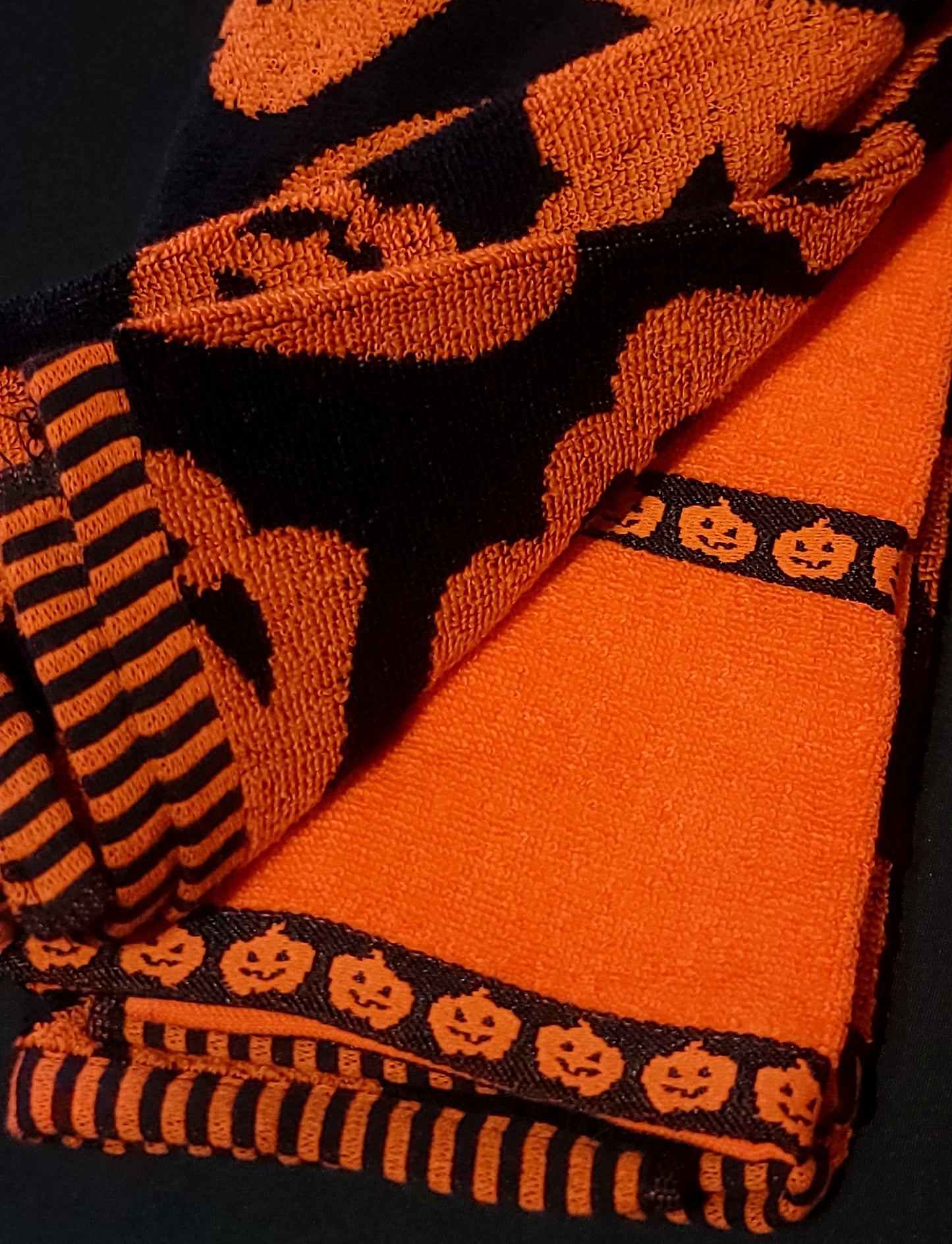 Pumpkin Jack-o-Lantern Kitchen Towels Set of 3