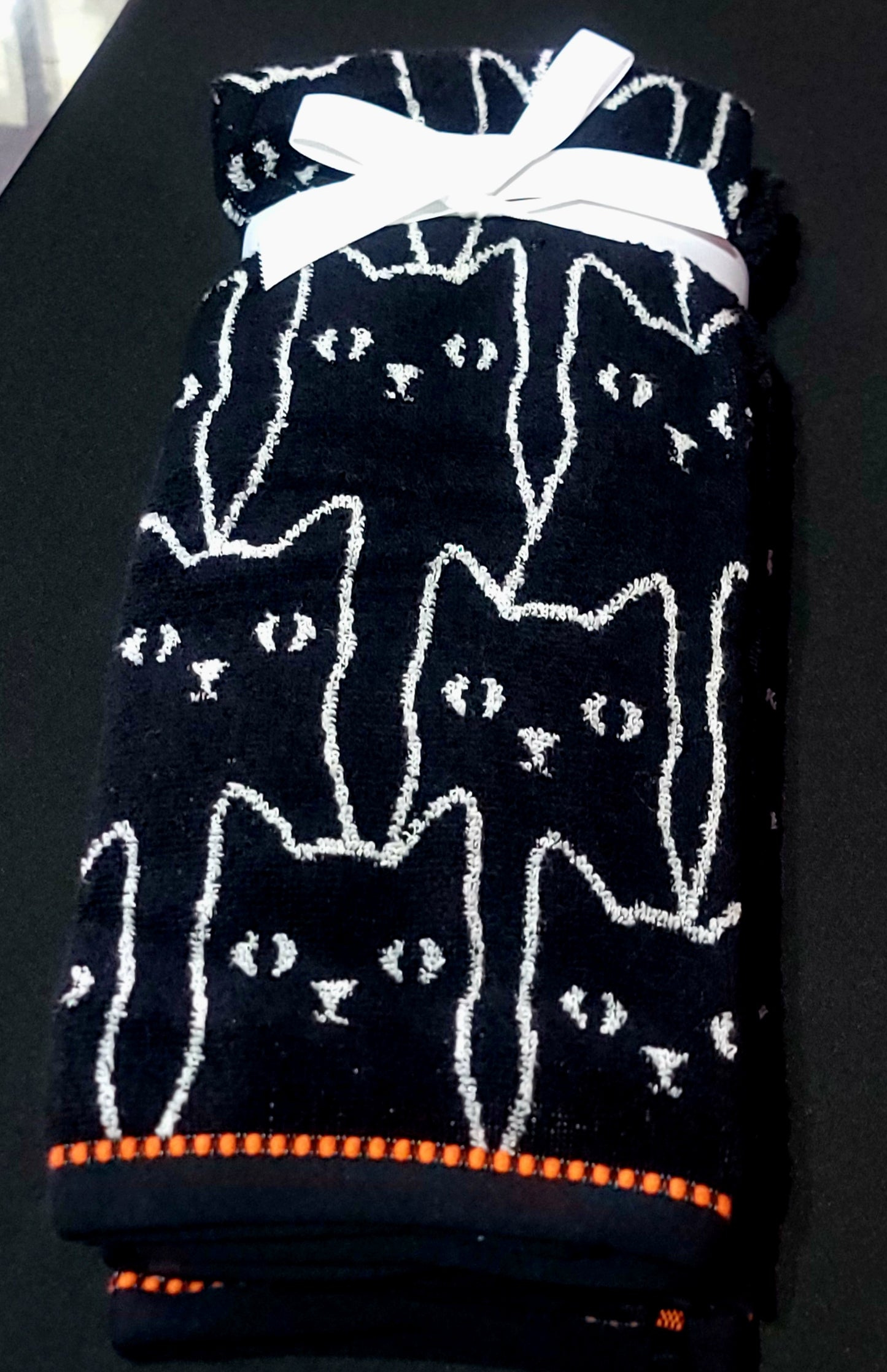 Black Cat Face Kitchen Towels Set of 3