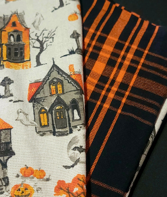 Haunted House Halloween Fall Kitchen Towels Set of 3